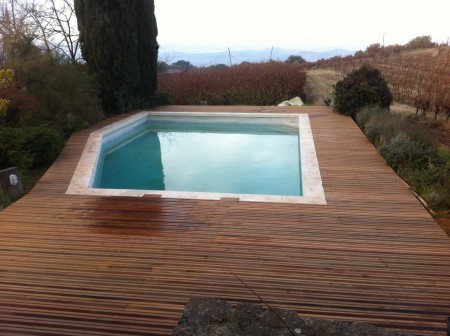 Terrasse de Piscine en Teck