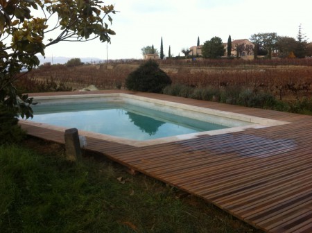 Terrasse de Piscine en Teck